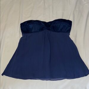 Elegant Navy Strapless Dress